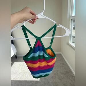 Hollister halter crochet crop top SIZE XS